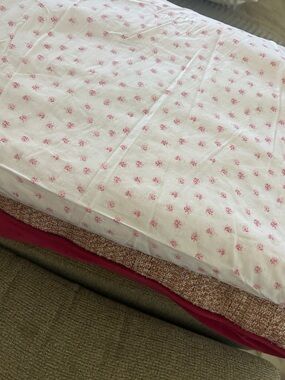 💚 SIMPLY SHABBY CHIC Mon Ami twin flat sheet Pink Roses